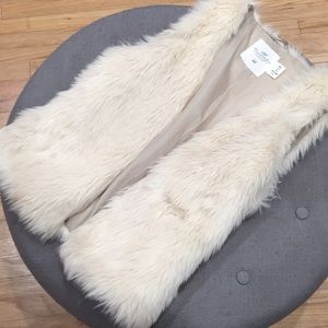 Faux fur cream colored vest
